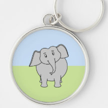 Grey Elephant Keychain