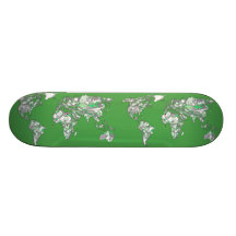 Grey green atlas skate board deck