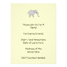 Grey Laughing Elephant. Cartoon. Announcement
