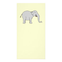 Grey Laughing Elephant. Cartoon. Photo Cards