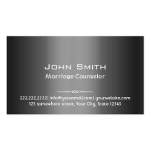 Grey Metal Marriage Counseling Business Card