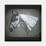 Grey on Grey Equine Art Magnet