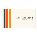 Grey orange stripes modern stylish off-white business cards