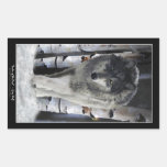 GREY PACK WOLF Wildlife Supporter Artwork Rectangle Stickers