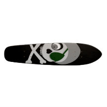 Grey Pirate Skull Skateboard