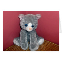 Grey Plush Toy Greeting Cards