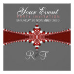 Grey Red Royale Invitations