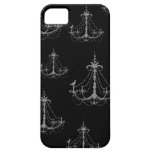 grey silver chandelier damask on black iPhone 5 cases