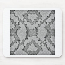 Grey Snakeskin Mosaic Pattern Mouse Pad
