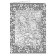 Grey Snowflake Custom Photo Greeting Card