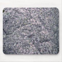 Grey Stone With Moss and Lichens Mouse Mat