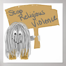 Grey stop religious violence posters