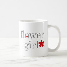 Grey Text Flower Girl Mugs