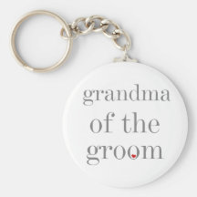 Grey Text Grandma of Groom Keychains