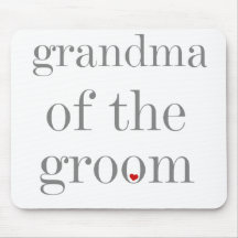 Grey Text Grandma of Groom Mousemat