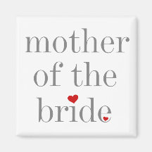 Grey Text Mother of Bride Fridge Magnets
