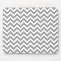 Grey White Chevron Pattern Mousepad