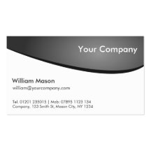Grey & White Curved, Professional Business Card