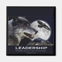 Grey Wolf Leadership Motivational Magnet
