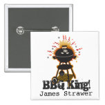 Grill Cooking Grilling Name BBQ King buttons