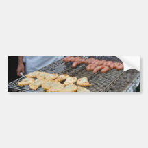 Grilling Sausages Empanadas Barbecue Charcoal Bumper Stickers