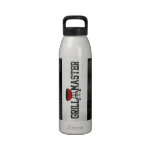 GrillMaster Logo BBQ King Striped Grungy Reusable Water Bottles