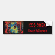 Grim reaper cartoon comic Halloween bumper sticker