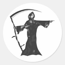 Grim reaper round sticker