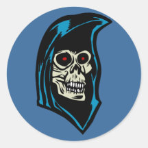 grim reaper round stickers