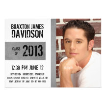 Gritty Grunge Grafitti Style Photo Grad Custom Invites