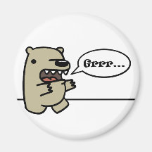 Grizzly Bear Fridge Magnet