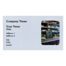 Groceries in General Store Business Card Templates