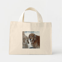 Grocery bag, golden retriever image