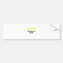 Groom Property of Bride Bumper Stickers
