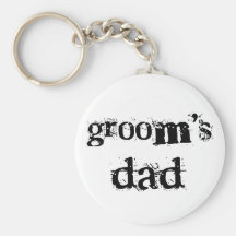 Groom's Dad Black Text Keychains