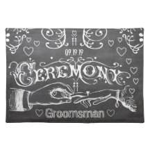 Groomsman Chalkboard Modern Vintage Typography Placemat