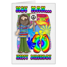 Groovy 40th Birthday - Hippy Birthday Greeting Card