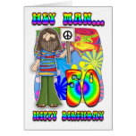 Groovy 50th Birthday - Hippy Birthday Card