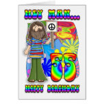 Groovy 55th Birthday - Hippy Birthday Greeting Card