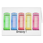 Groovy British colourful phone booth greeting card