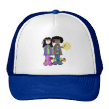 Groovy Cap ~ 60s Flower Power Mesh Hats