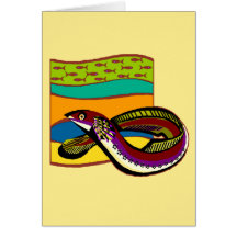 Groovy Green Eel Greeting Card