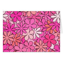 Groovy Pink Flowers Card