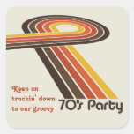 Groovy Stripes 70s Square Sticker