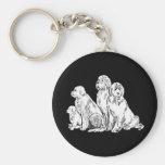 Group of Newfoundland dogs Keychain