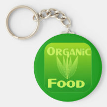 Grow, Eat, Buy organic food keychain