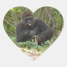 Grumpy Gorilla Heart Sticker