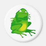Grumpy green Frog Fridge Magnet