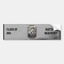 Grunge Border Photo Panel Graduation Wine Label Bumper Stickers