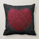 Grunge Damask Red Floral Mojo Pillow pillows